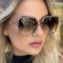 Oversized Square Glasses For Women Stylish Acetate Frame Chic Brown Lens Elegant Sun Eyewear For Travel And Daily Wear