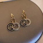 Cool Artificial Diamond Letter Round Earrings Trendy Party Jewelry Christmas Gift New Year's Gift Valentine's Day Gift For Women