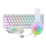 Redragon 3-IN-1 Wired Combo Mouse Headset And Keyboard – White