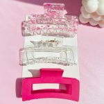 1PC-3PCS Fashionable Plastic Claw Clips With Heart Pattern Y2K Style Multi-functional Hair Accessories For Daily Wear Outing Sty