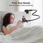 1PC Gooseneck Cell Phone Holder Universal 360 Degree Flexible Cell Phone Holder Lazy Stand Mount Long Arm Clamp Cell Phone Cell