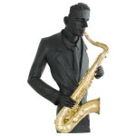 Modern Saxophone Player Sculpture 28 Cm X14 Cm X 43 Cm