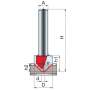 V-groove Router Bit D-16.0MM X H1-12.7MM X H2-6.8MM X H-50.8MM X C-2.5MM X A-90 X A-1/4" 21-11225P