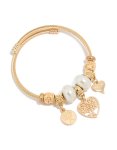 Goldair Gold Pearl & Tree Charm Bracelet