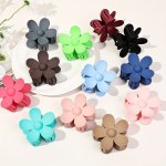 3 Pcs Candy Color Hair Claw Clips Plastic Matte Flower Hair Clips For Women Non Slip Jaw Clips Barrettes Hair Accessories Hair C