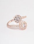 Rose Gold Round Double Wrap Ring - M l