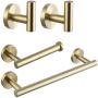 Rainbow House 4 Piece Brushed Gold Bathroom Accessories Long 60CM