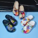 Men's Trendy Color Block Hollow Out Chunky Clogs Comfy Non Slip Casual Durable Soft Sole Slippers Men's Summer Footwear
