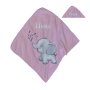 Hooded Towel Simple Pink Monochrome Ellie Elephant