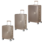 American Tourister Aluminum Soundbox 3 Piece Set - Bronze - Ys Travel Bags