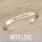 Calah Personalized Cuff Bangle Stainless Steel Regular Size: 65MM Diameter Ready In 3 Days