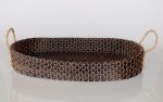 Black & Brown Oval Seagrass Tray – 11X66X39CM