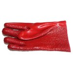 Pinnacle Pvc Red Rough Palm Open Cuff Gloves - 27CM