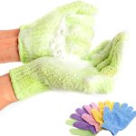 2 Pcs Moisturizing Bath Gloves With Massage Sponge For Skin Cleansing And Softening
