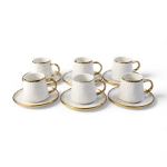 White Porcelain Cup & Saucer Set 12-PIECE