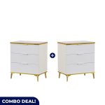 Modern White & Gold 3-DRAWER Chest Combo