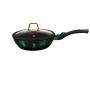 24CM Titanium Coating Deep Fry Pan With Lid - Emerald
