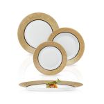 Celebration 19 Piece Dinner Set Gold & White