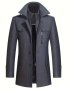 Men's Solid Color Warm Jacket With Pockets Double Lapel Autumn/winter Casual Wear