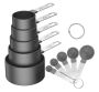 10 Piece Measuring Cups And Spoons Set Stainless Steel Kitchen Utensils