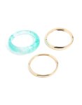 Goldair Gold & Blue Translucent Resin Bangles 3-PACK