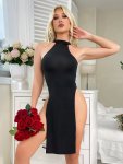 Naughty Sleeveless Slit Fashion Charm Design Cosplay Costume Women's Sexy Clothing