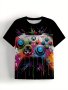 Colorful Game Console 3D Print T-Shirt Tees For Boys Casual Short Sleeve T-Shirt For Summer Spring Fall