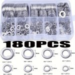 80-580PCS 304 Stainless Steel Flat Washers For Screws Bolts Fender Washers Assortment Set Assorted Hardware Lock Metal Washers K