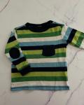 H&m Blue Green And White Striped Long Sleeve T Shirt 12M