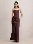 Ivara Lace Cowl Maxi Dress - 18 Dark Chocolate