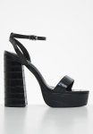Fhabelle Ankle Tie Platform Heel - Black