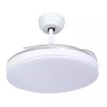 Invisible White Starlight Auto Folding Ceiling Fan With Remote Control