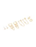 Goldair Gold Plated Cubic Zirconia Chain Connected Ring - M l