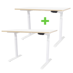 2 X Tekdesk's V2.0 White Frames Height Adjustable Electronic Standing Desks COMBO - 2 X Tekdesk's V2.0 White Frames Matt White T