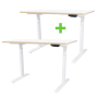 2 X Tekdesk's V2.0 White Frames Height Adjustable Electronic Standing Desks COMBO - 2 X Tekdesk's V2.0 White Frames Matt White Tops