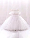 White Ruffle Special Occasions Dress