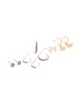 Goldair Gold Diamante Evil Eye & Cross Earrings 5-PACK