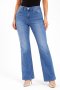Ladies High Waist Wide Leg Denim Jeans Blue