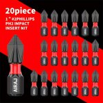 5 10 20PCS 25MM 0.98IN PH2 Impact Screwdriver Strong Magnetic Anti-slip For Plastic Products Wood Products Etc