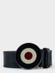 Distressed Target Buckle Belt Leather - Black - 40 Black