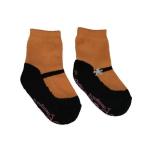 Socks For Girls 6-12 Months - Orange Mary Jane Daisy Buckle