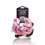 Giovanni Satin Extra Large Hair Scrunchies - Gentle On Your Hair Fashionable Satin Hair Styling Tool - Blush Beige Dark Brown Pa