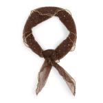 Brown Sequins Bandana Scarf