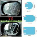 2PCS Waterproof Car Rearview Mirror Rainproof Anti-fog Rain-proof Film Sticker