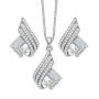 Elegant Snowy 925 Sterling Silver Necklace And Earing Set