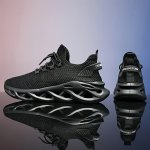 Men's Solid Blade Type Shoes - Shock Absorption Comfy Sneakers For Outdoor Jogging Camping