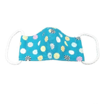 4AKID Kids Reusable Fabric 3-LAYER Non-medical Mask - Small Size - Teal Blue Circles