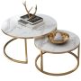 Nu Dekor - Amira Marble Nesting Coffee Tables - White