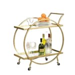Double-level Gold Bar Cart For Serving