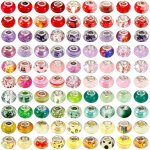 Dala Resin Beads With Large Holes: Fashionable Diy Jewelry Making Set Decorative Geometric Pattern Pendants Uncoated Handmade Ac